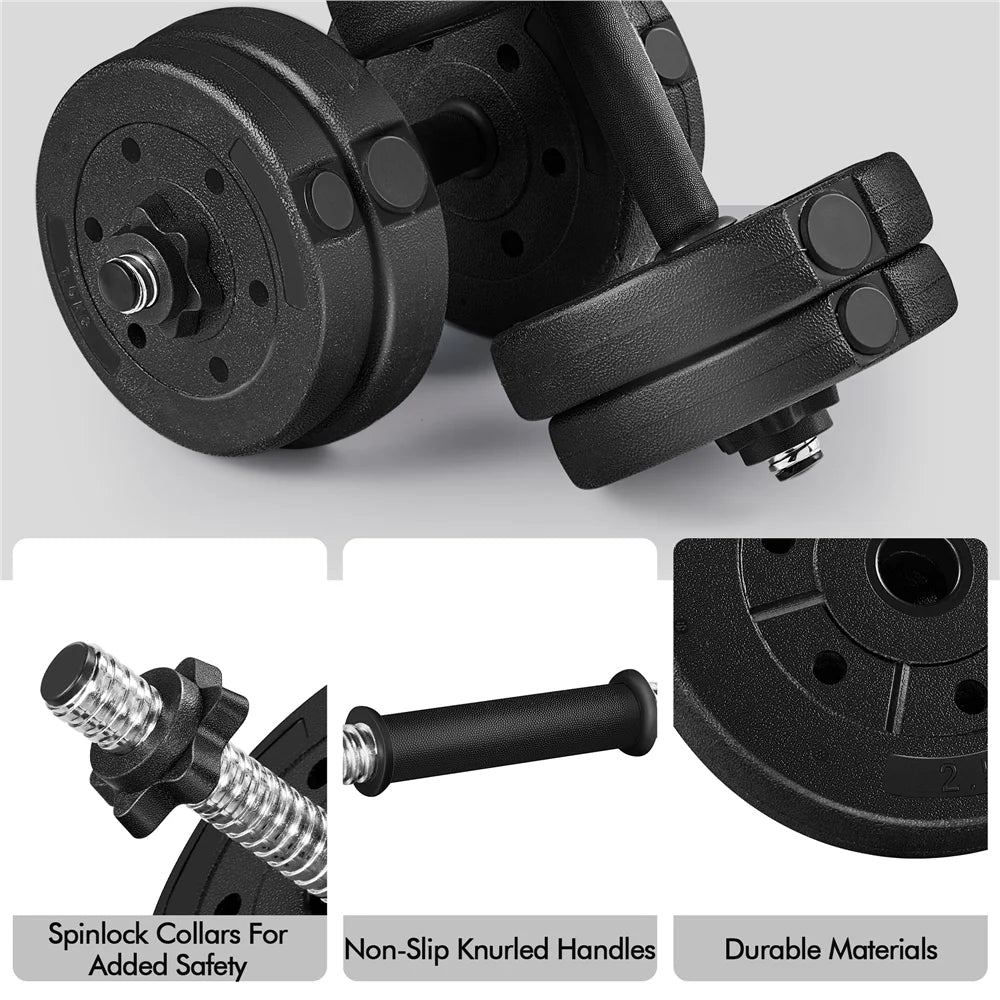 33Lb Adjustable Dumbbell Set for Home Gym, Black