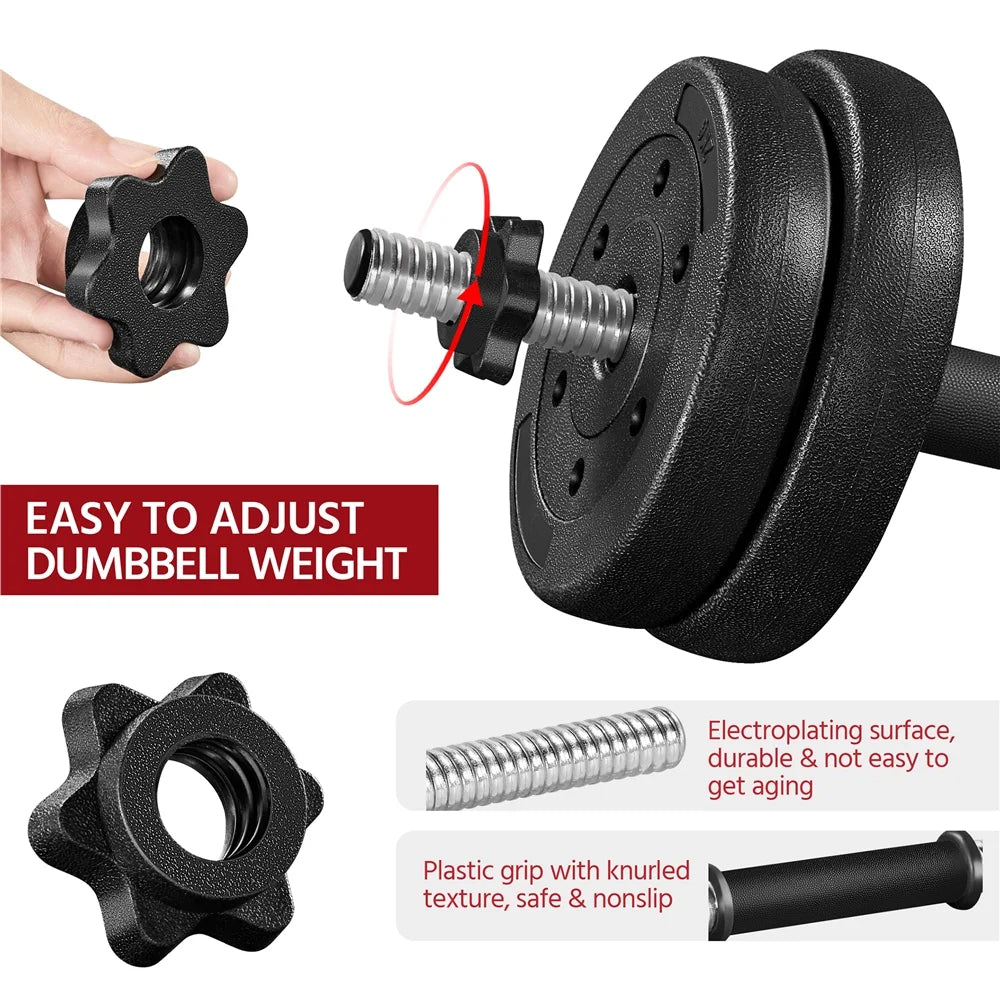 33Lb Adjustable Dumbbell Set for Home Gym, Black